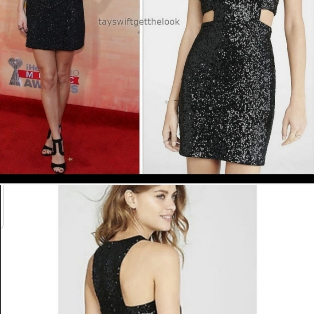 Express Sequin Cutout Dress